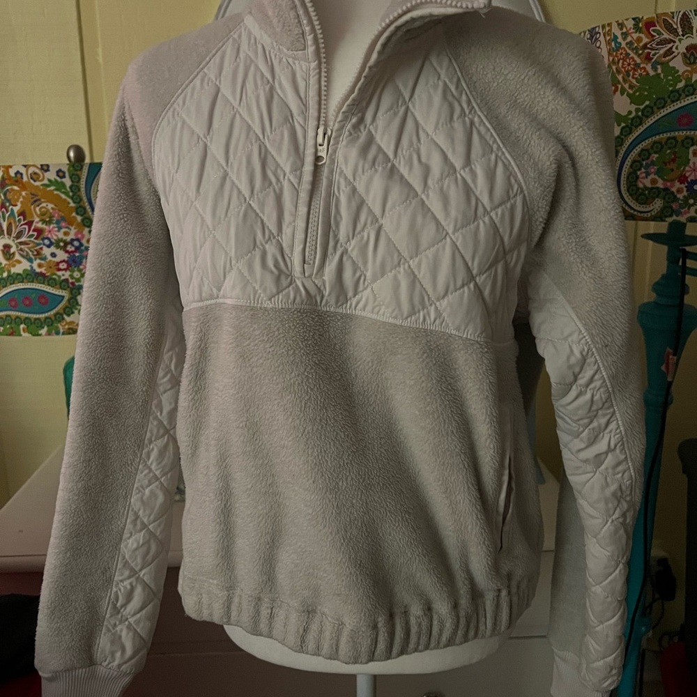 Abercrombie & Fitch Cream Fleece Jacket